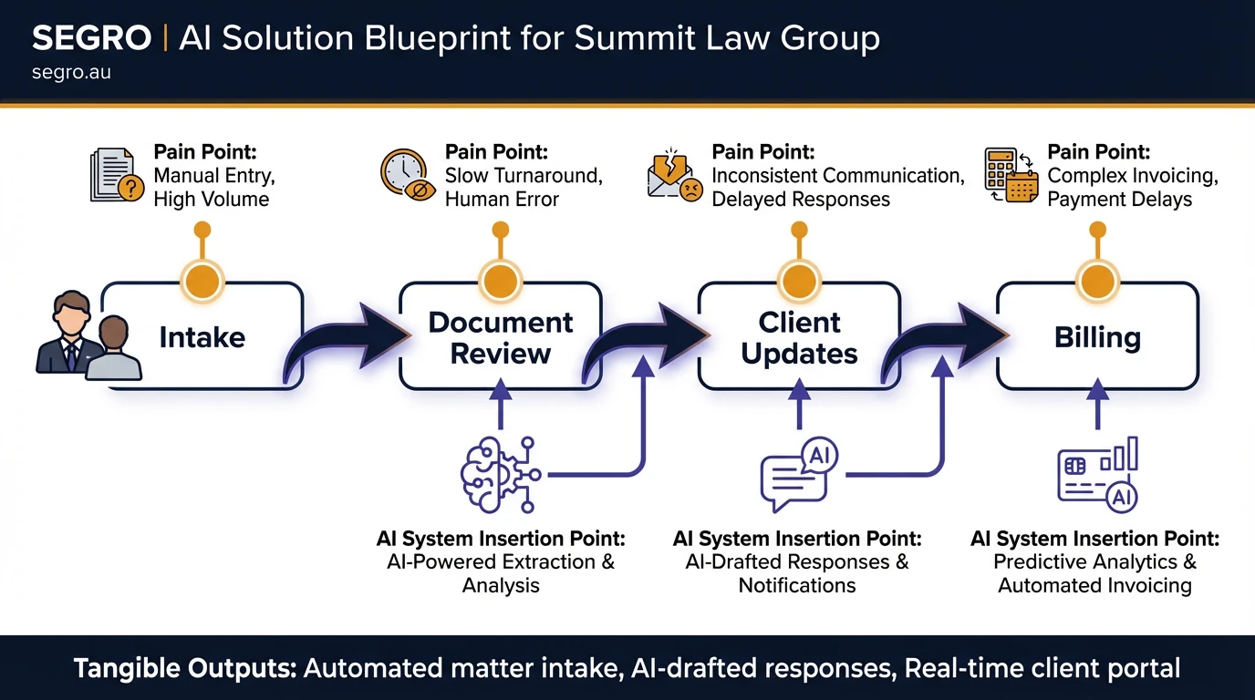 Workflow Blueprint — mapping current business processes and identifying where AI systems fit