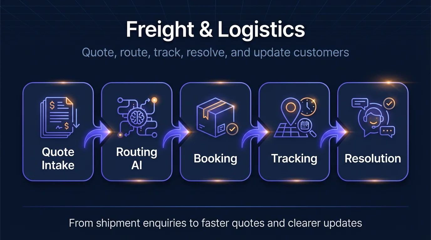 AI Solution Blueprint for Freight & Logistics — showing key workflows and systems